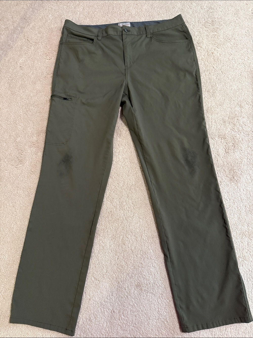 Men's Olive Green Slim Cargo Pants